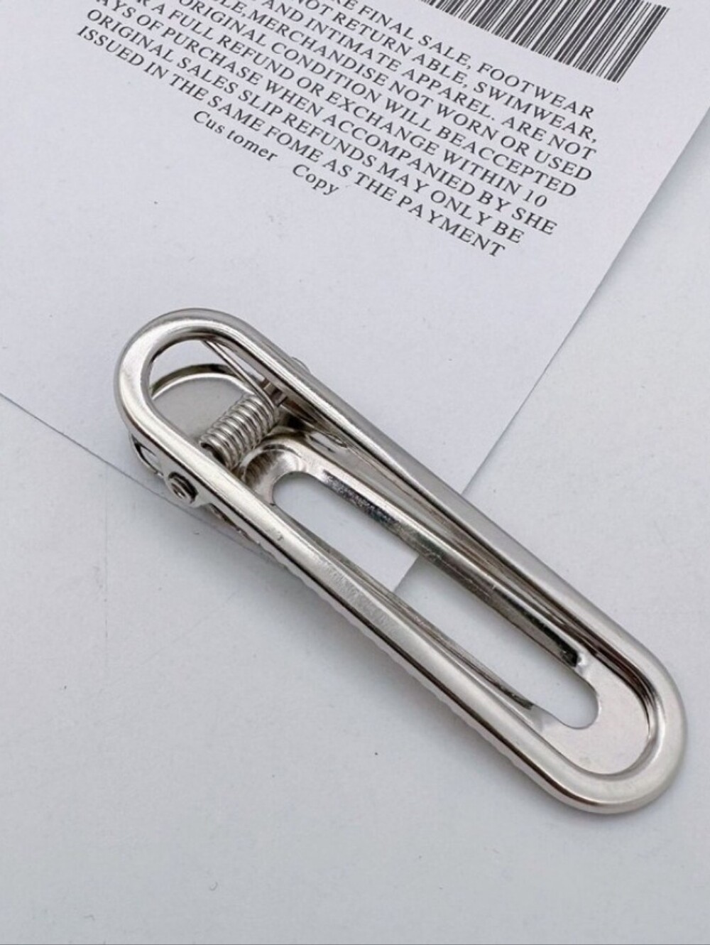 Unisex Hair Barrette minimalist silver-toned metal hair clip Metal Alligator